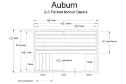 Almost Heaven Auburn 2-3 Person Indoor Sauna (Respite Series - Hybrid Option)