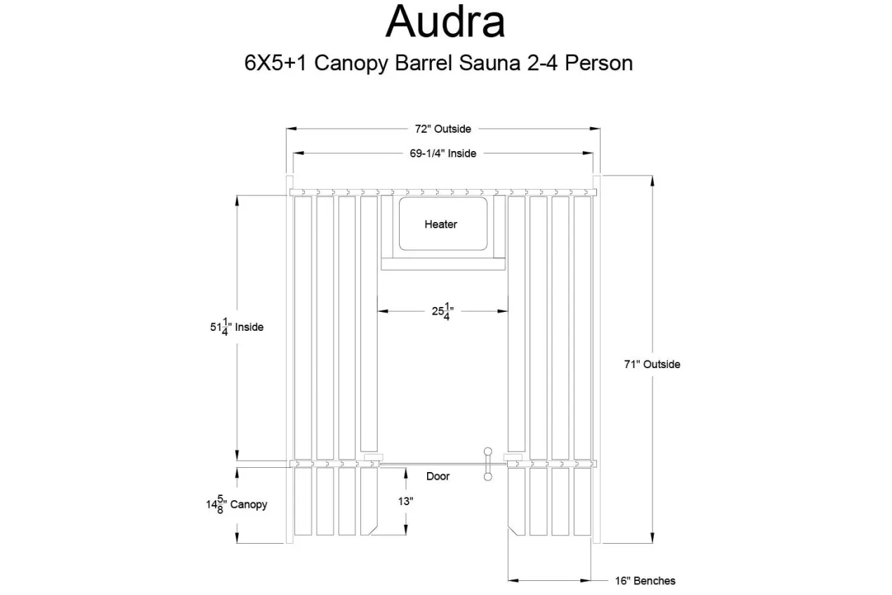 Almost Heaven Audra 2-4 Person Canopy Barrel Sauna