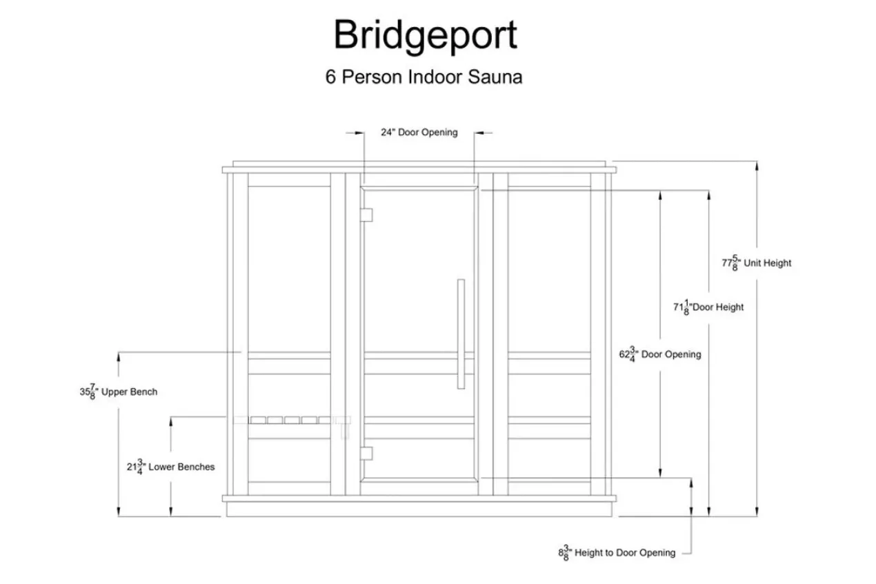 Almost Heaven Bridgeport 6-Person Indoor Sauna (Respite Series - Hybrid Option)