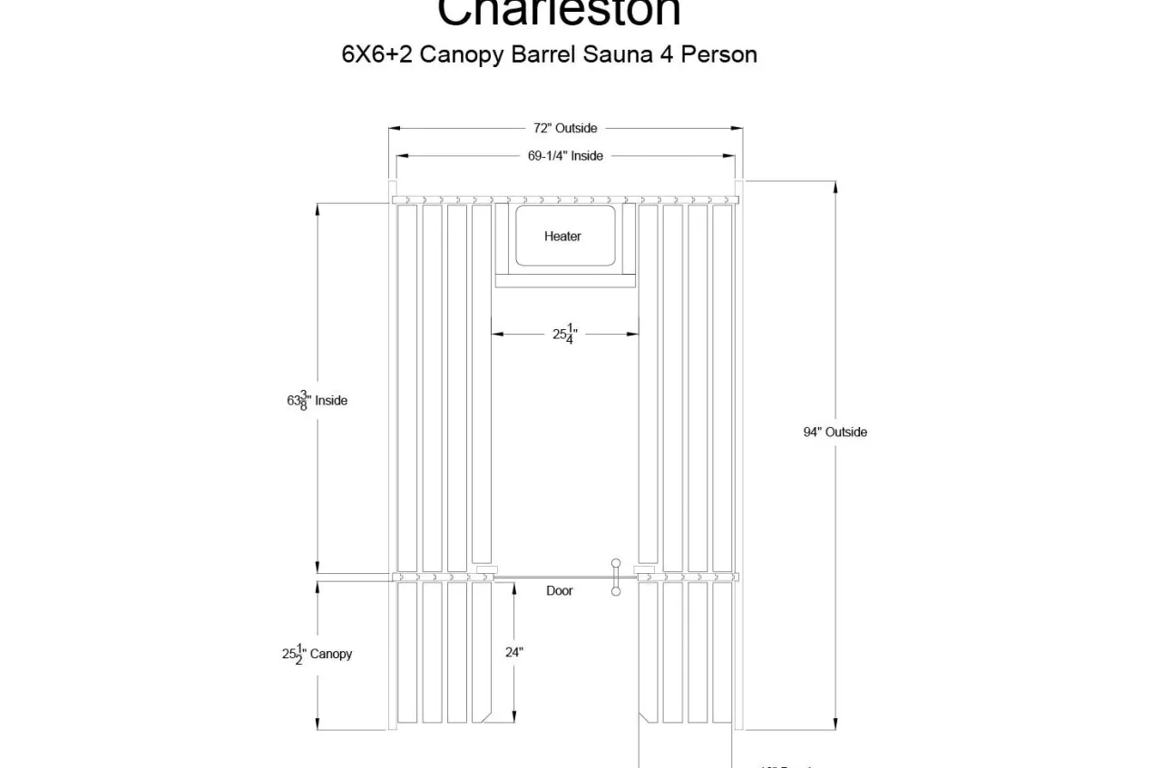 Almost Heaven Charleston 4-Person Canopy Barrel Sauna
