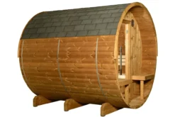Almost Heaven Evander 6-Person Half-Moon Canopy Barrel Sauna (Heritage Collection)