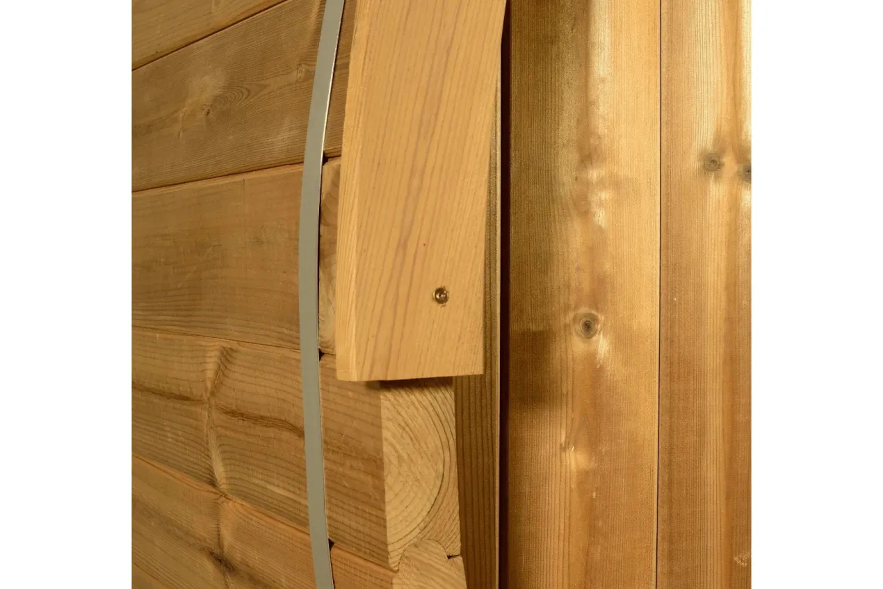 Almost Heaven Evander 6-Person Half-Moon Canopy Barrel Sauna (Heritage Collection)
