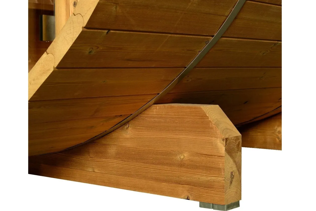 Almost Heaven Evander 6-Person Half-Moon Canopy Barrel Sauna (Heritage Collection)