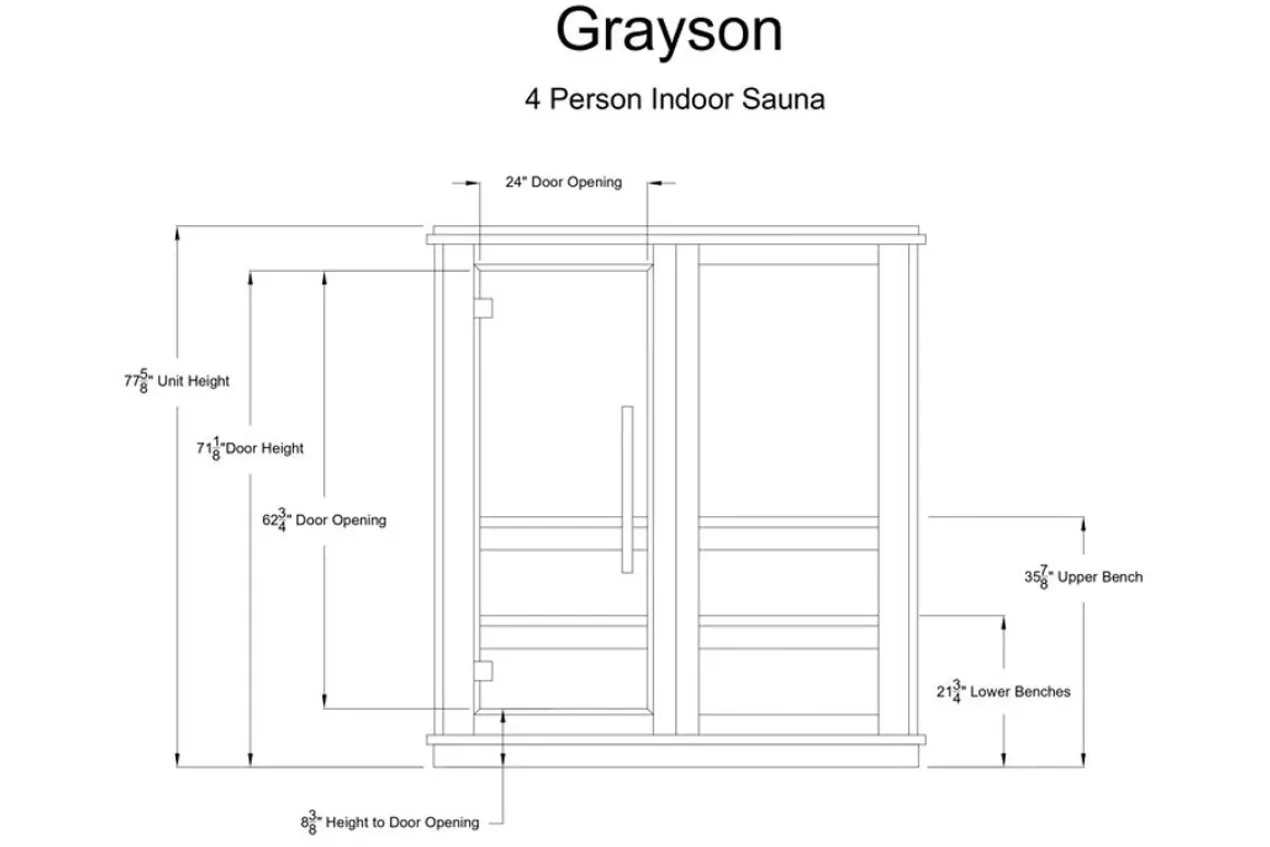Almost Heaven Grayson 4-Person Indoor Sauna (Respite Series - Hybrid Option)