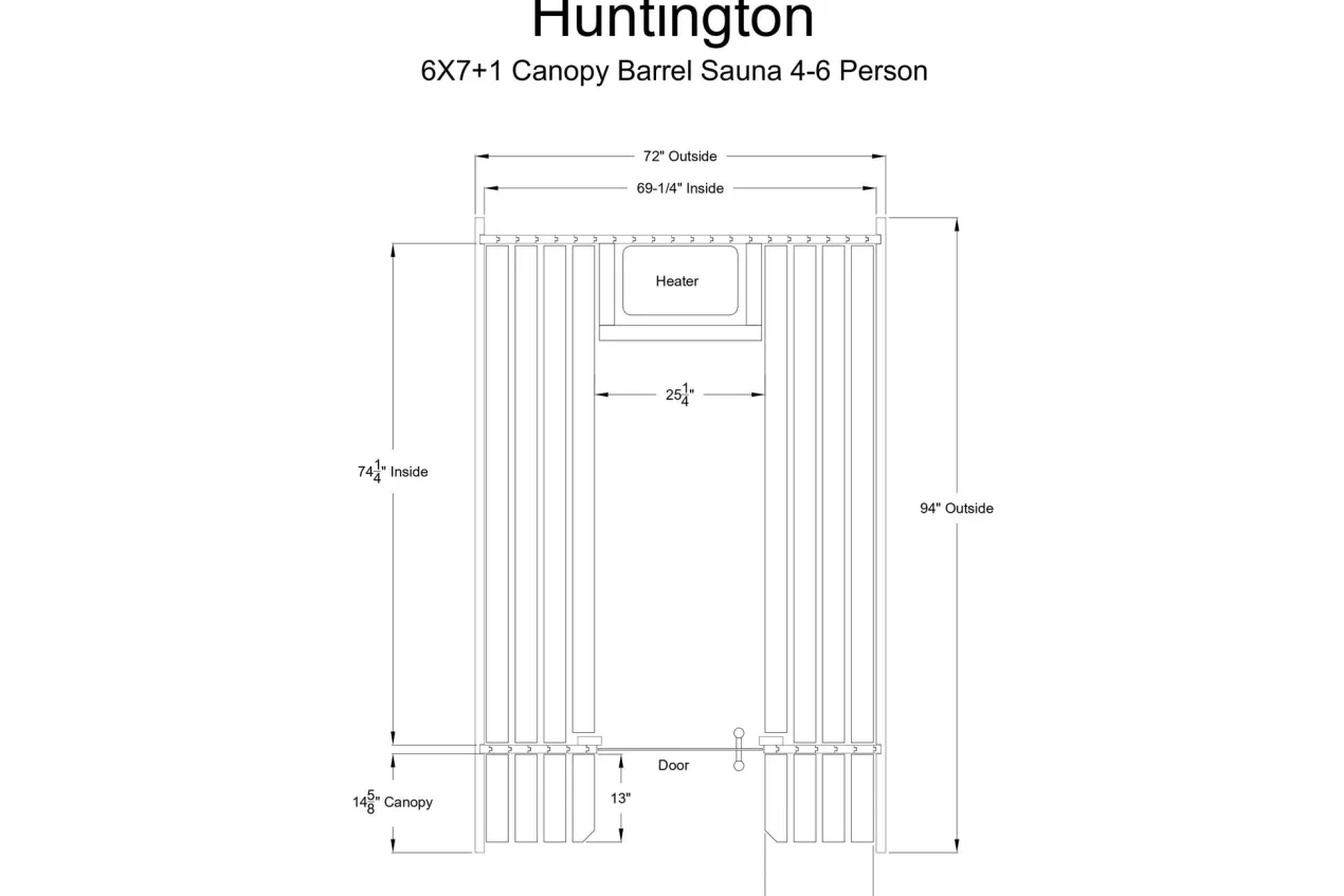 Almost Heaven Huntington 4-6 Person Canopy Barrel Sauna