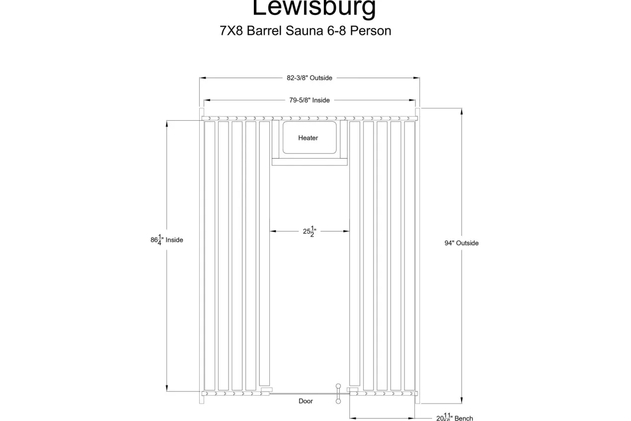 Almost Heaven Lewisburg 6-8 Person Classic Barrel Sauna