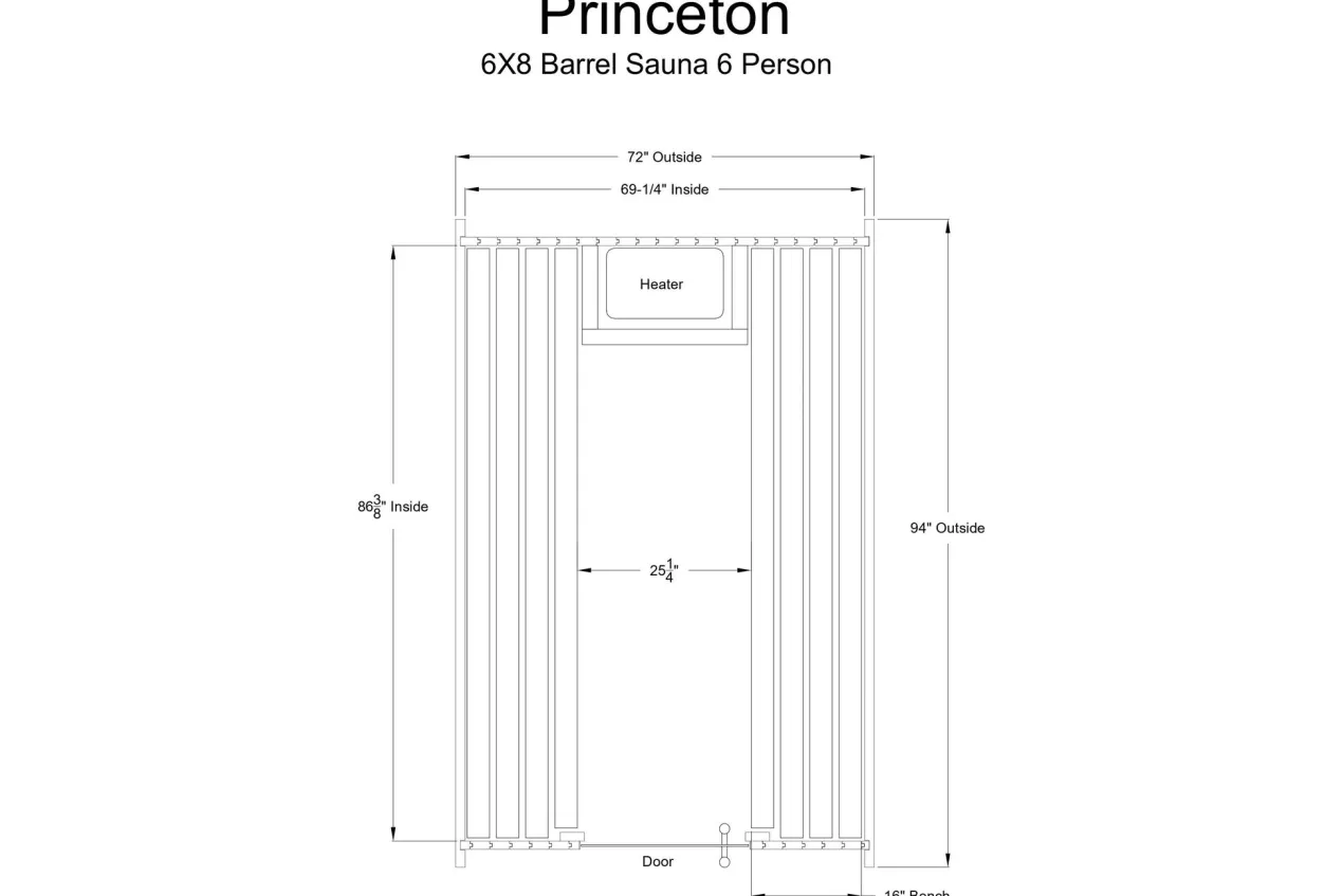 Almost Heaven Princeton 6-Person Classic Barrel Sauna