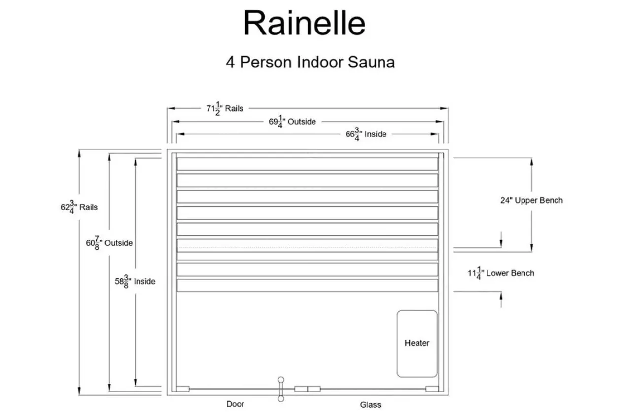 Almost Heaven Rainelle 4-Person Indoor Sauna (Respite Series - Hybrid Option)