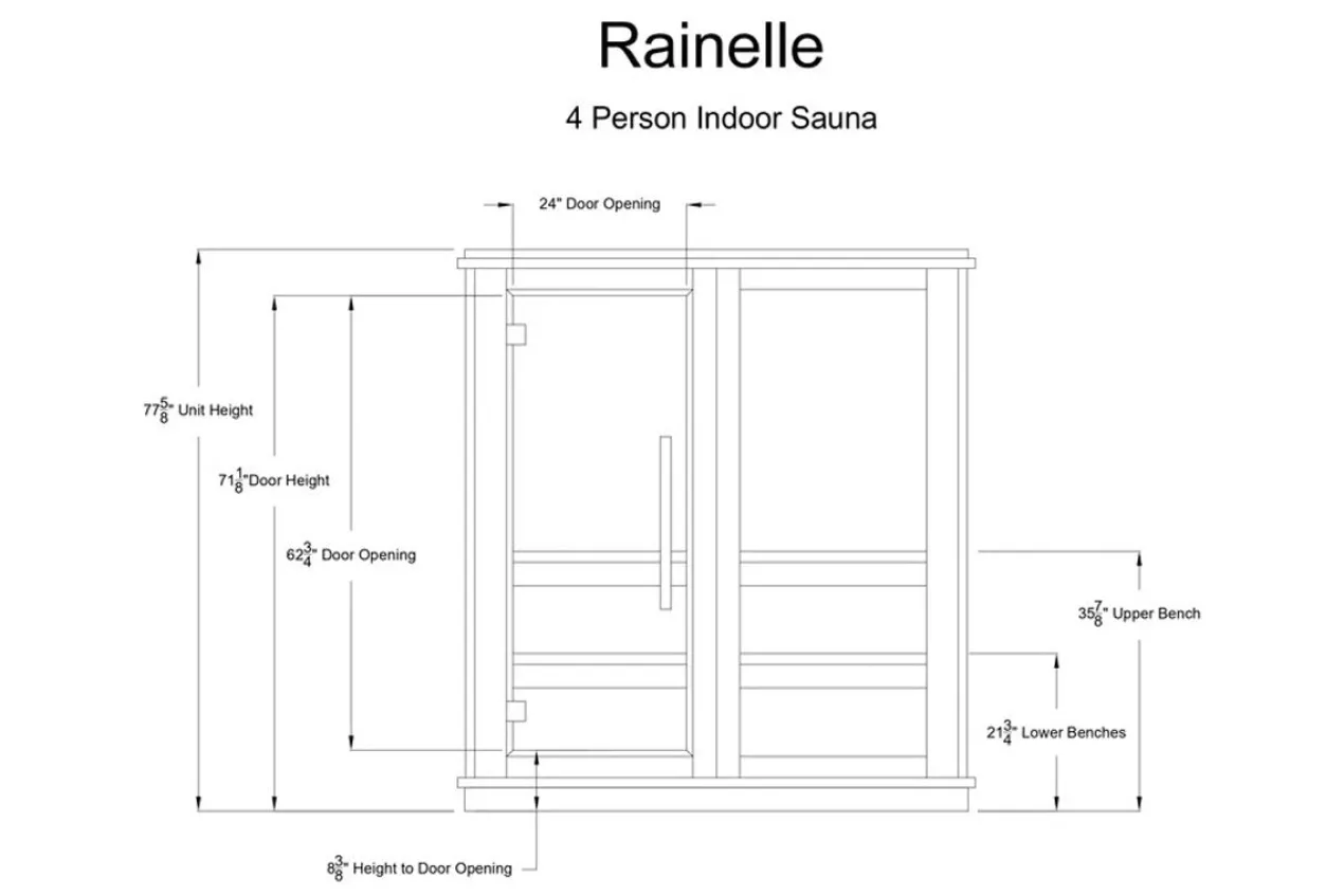 Almost Heaven Rainelle 4-Person Indoor Sauna (Respite Series - Hybrid Option)