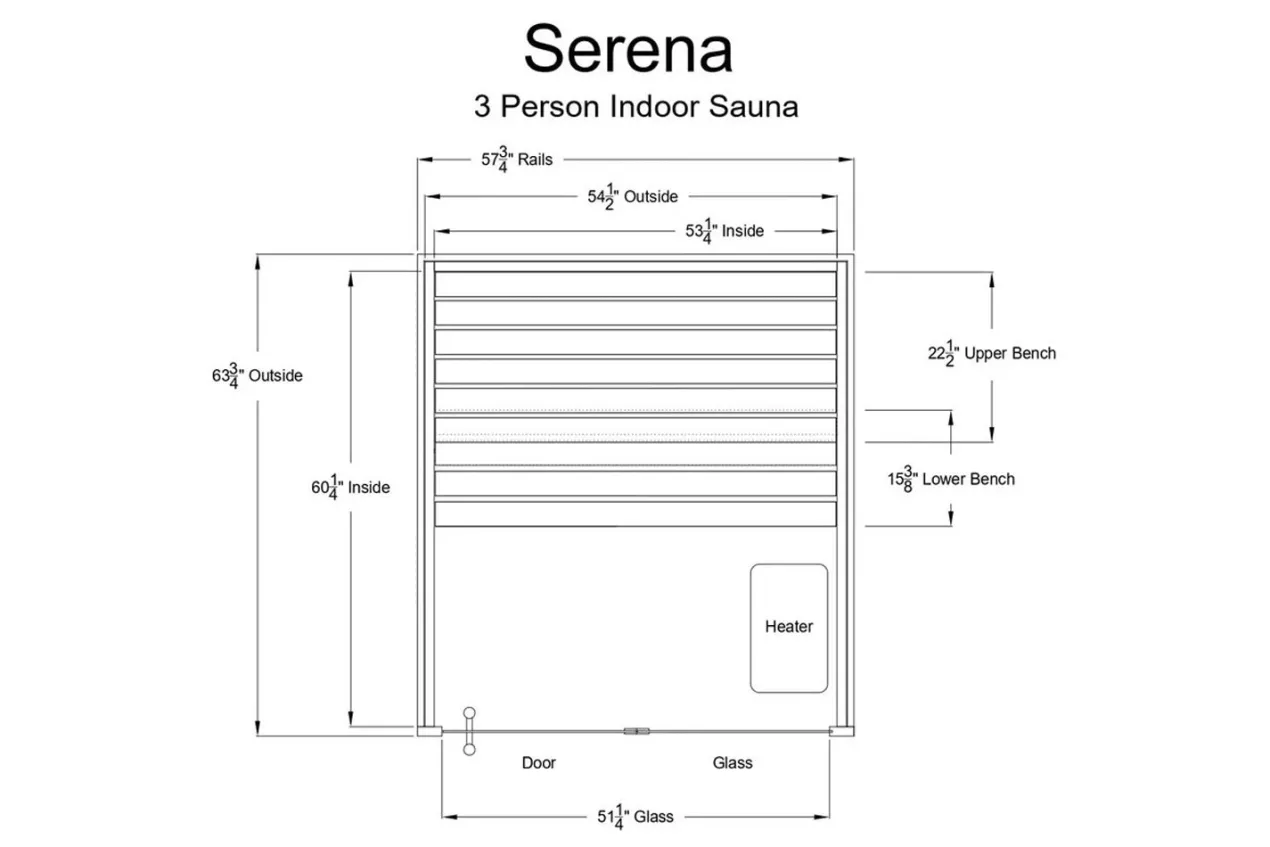 Almost Heaven Serena 3-Person Indoor Sauna (Vision Series - Hybrid Option)