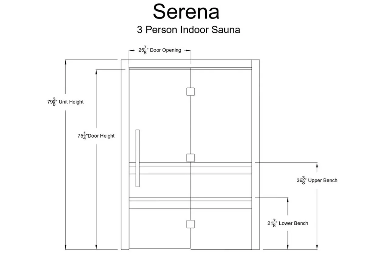 Almost Heaven Serena 3-Person Indoor Sauna (Vision Series - Hybrid Option)