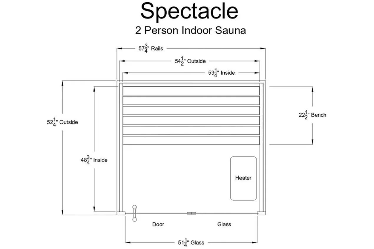 Almost Heaven Spectacle 2-Person Indoor Sauna (Vision Series - Hybrid Option)