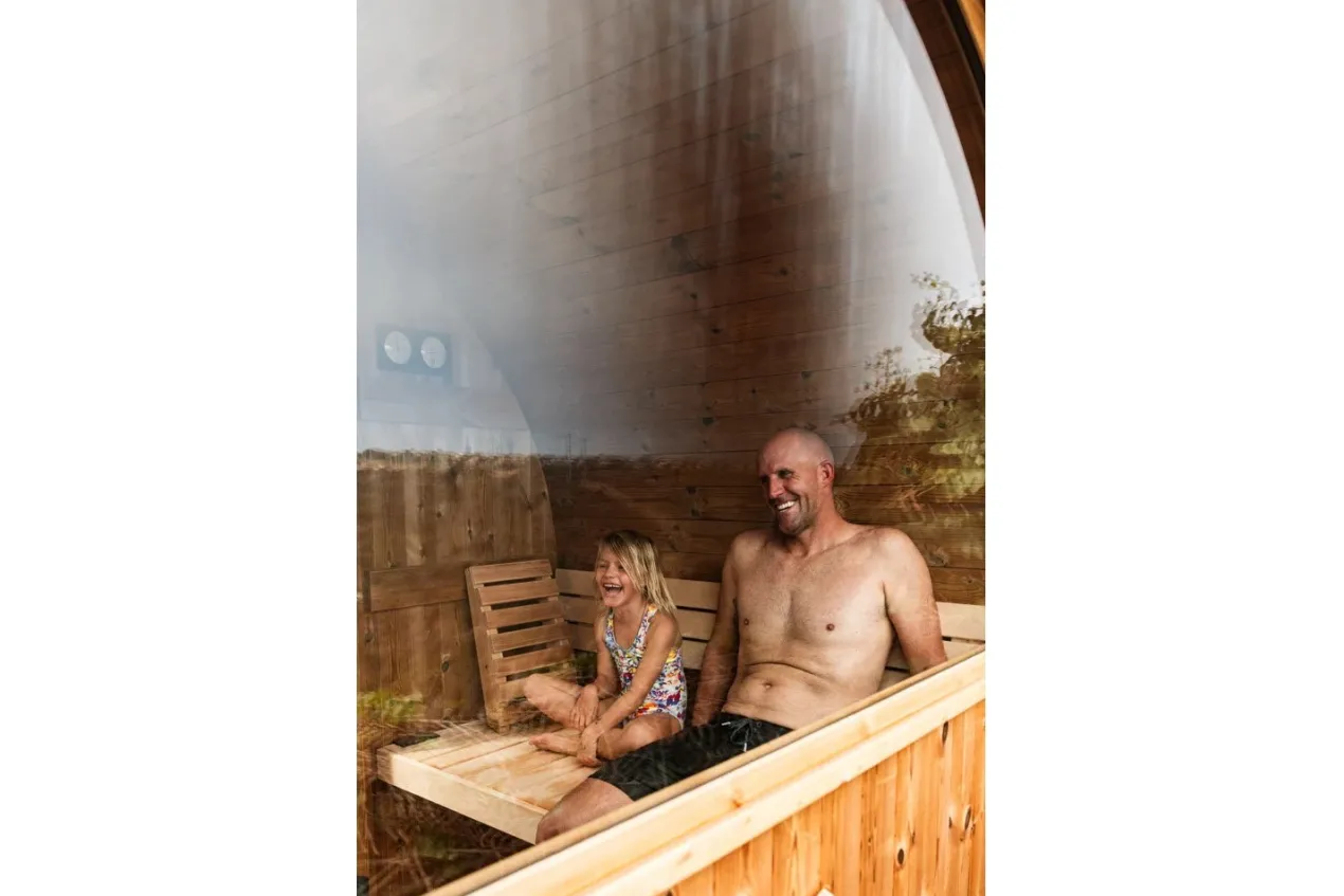 Almost Heaven Takoa 4-6 Person Half Moon Barrel Sauna (Heritage Collection)