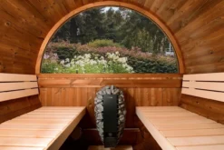 Almost Heaven Takoa 4-6 Person Half Moon Barrel Sauna (Heritage Collection)