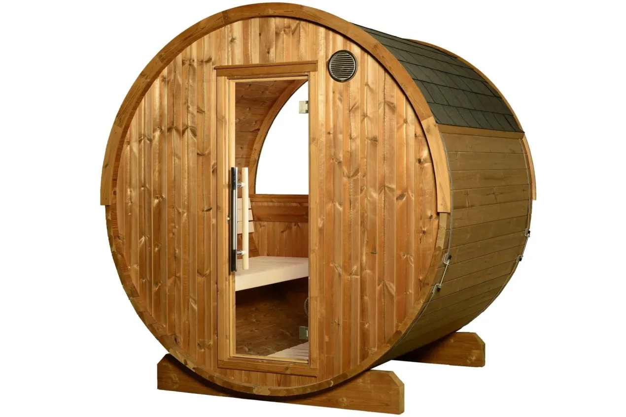 Almost Heaven Takoa 4-6 Person Half Moon Barrel Sauna (Heritage Collection)