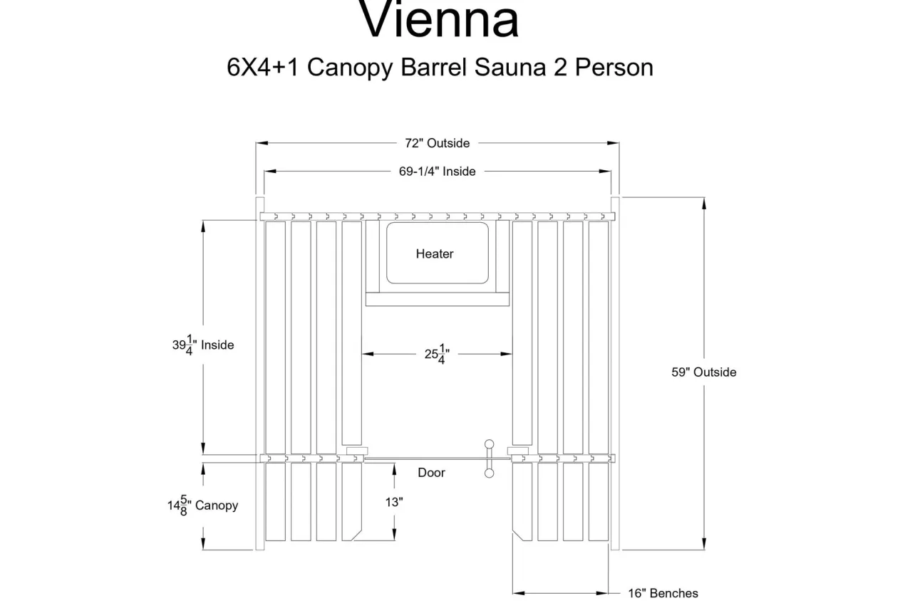 Almost Heaven Vienna 2-Person Canopy Barrel Sauna