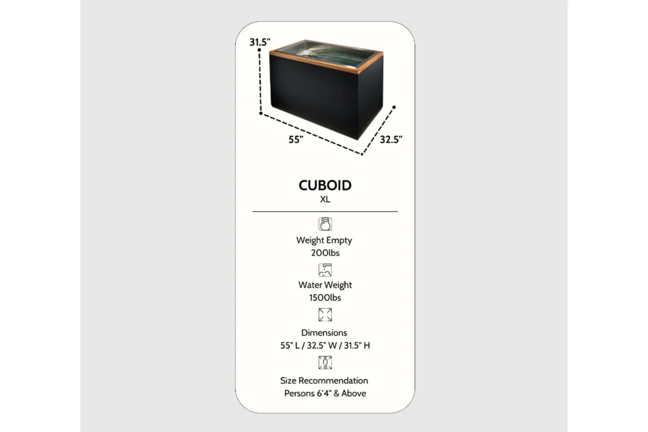 Dynamic Cold Therapy "CUBOID" Stainless Steel Cold Plunge (XL)