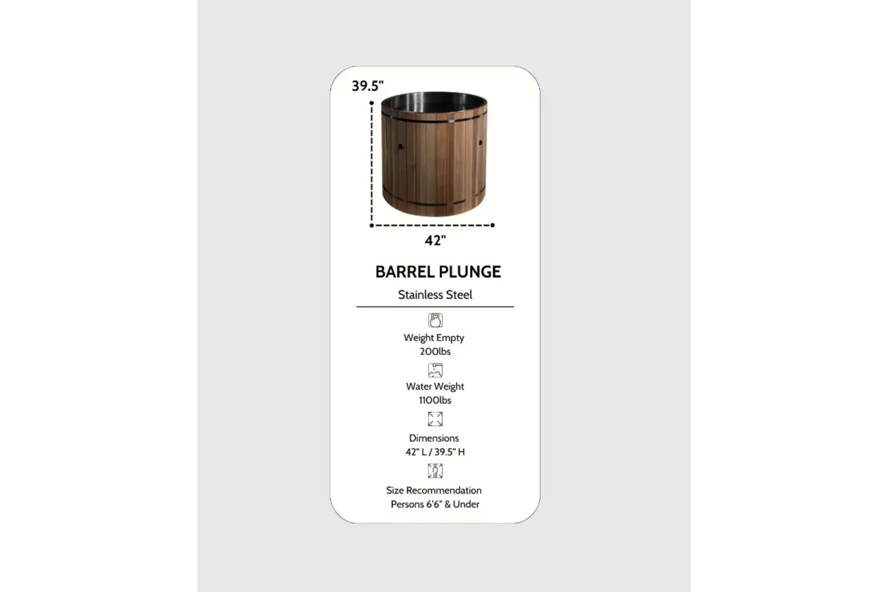 Dynamic Cold Therapy Pacific Cedar Barrel Cold Plunge (304)