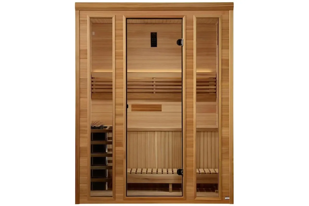 Golden Designs "Andermatt Edition" 3-Person Traditional Steam Sauna (Pacific Clear Cedar)