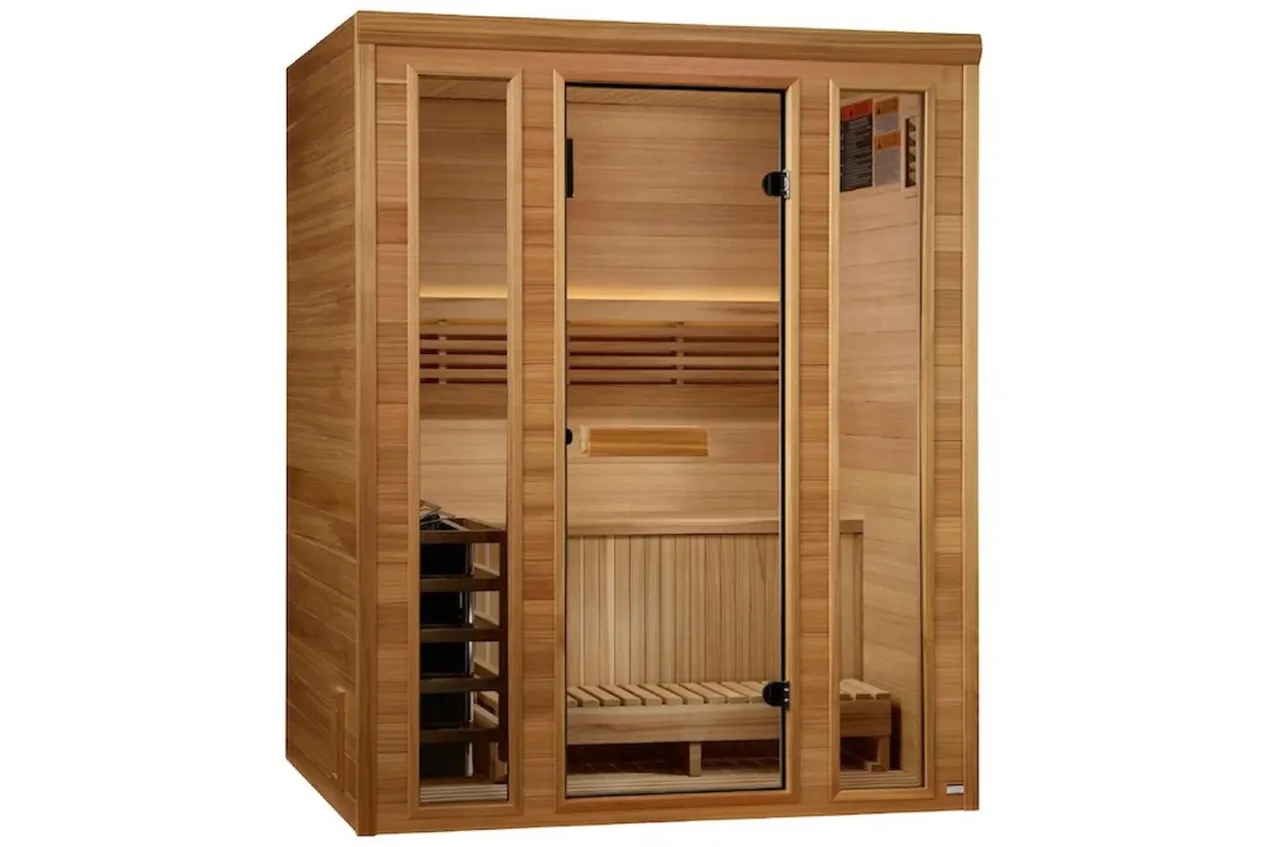 Golden Designs "Andermatt Edition" 3-Person Traditional Steam Sauna (Pacific Clear Cedar)