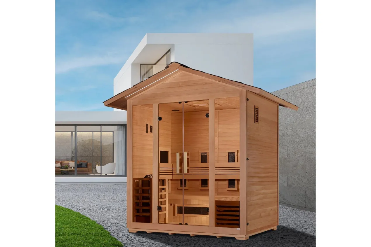 Golden Designs "Gargellen" 5-Person Full Spectrum Hybrid Outdoor Sauna