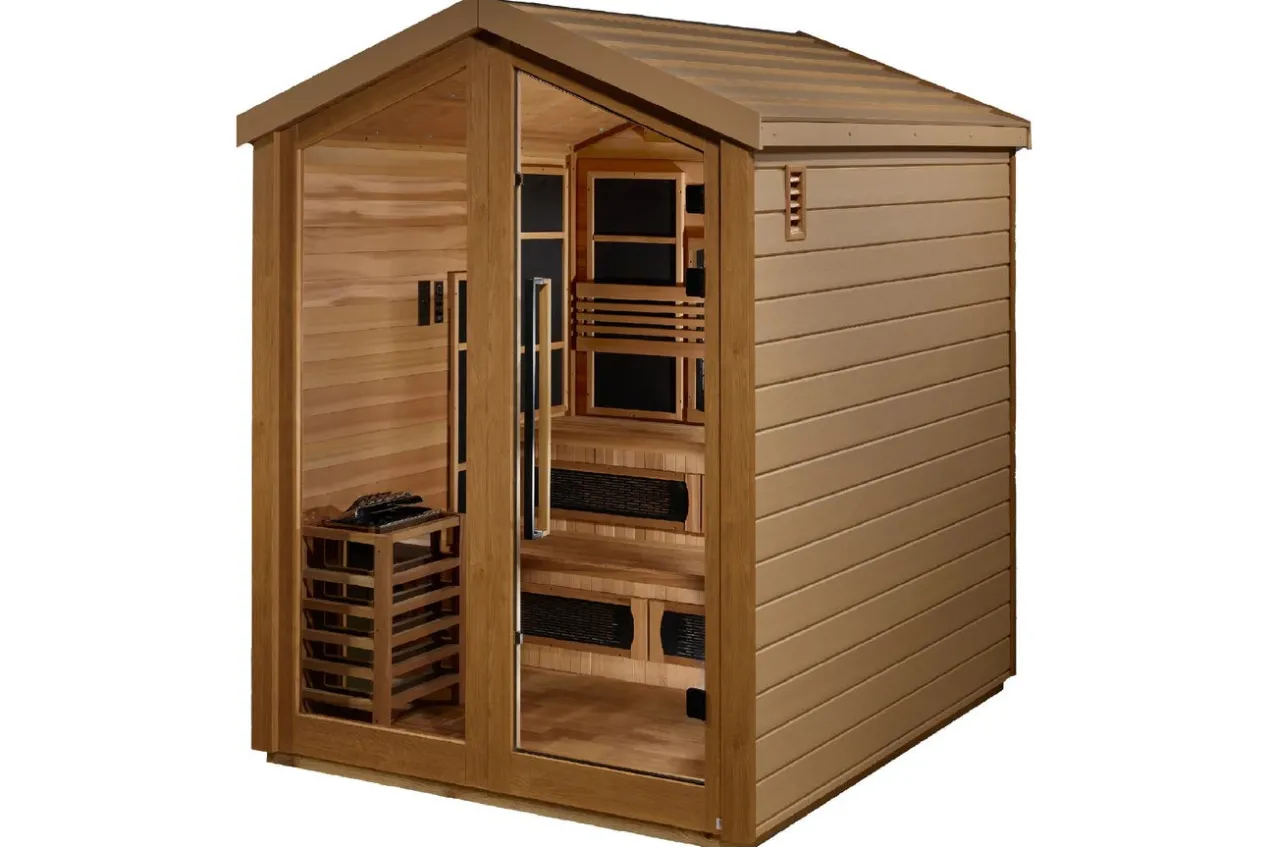 Golden Designs "Kaskinen" 6-Person Hybrid Full Spectrum Outdoor Sauna