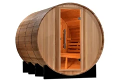 Golden Designs "Marstrand Edition" 6-Person Traditional Outdoor Barrel Steam Sauna with Canadian Red Cedar Wood