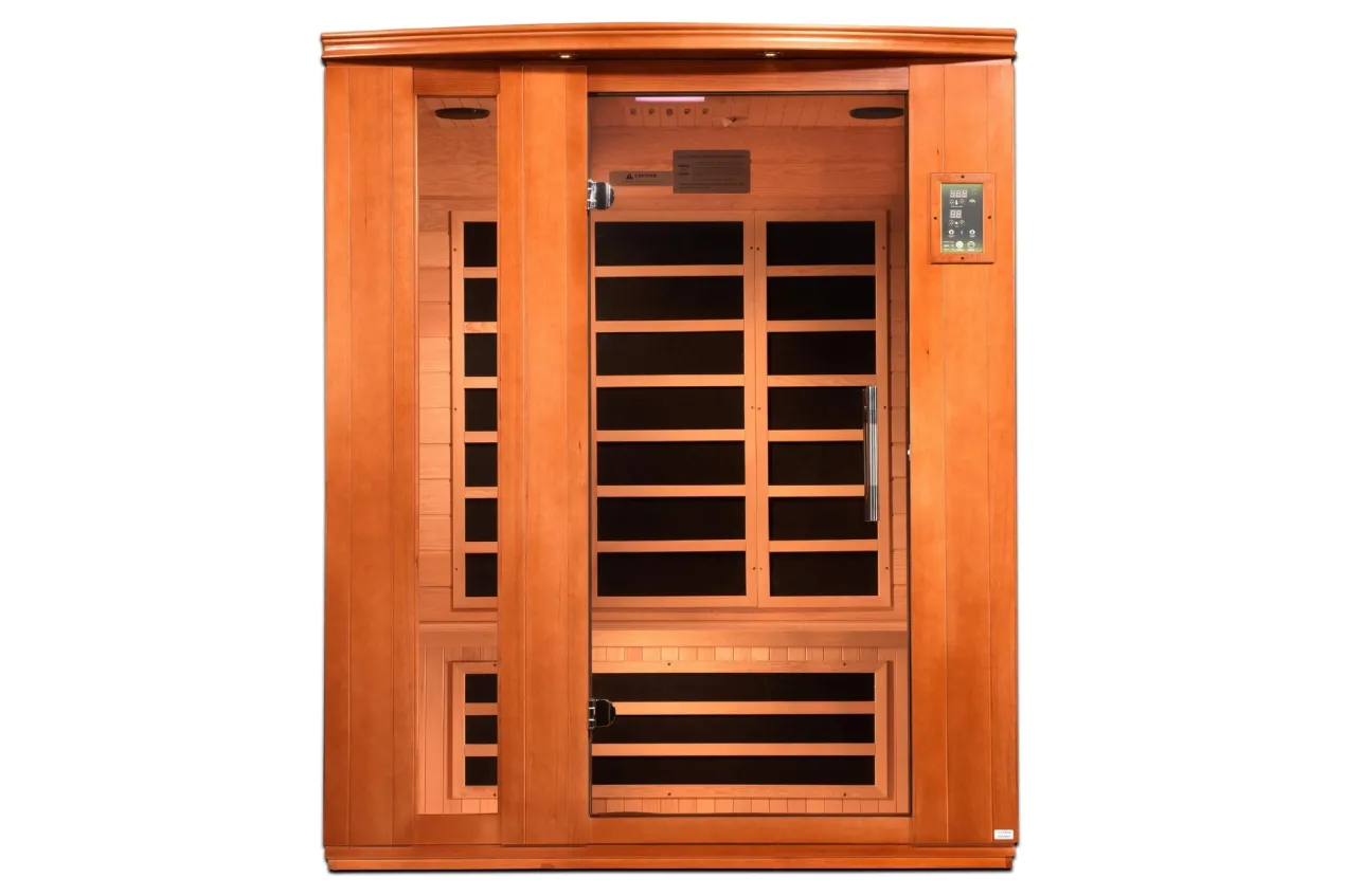 Golden Designs NEW 2026 "Lugano" 3-Person FAR Infrared Sauna (🧨JULY 4th SALE)
