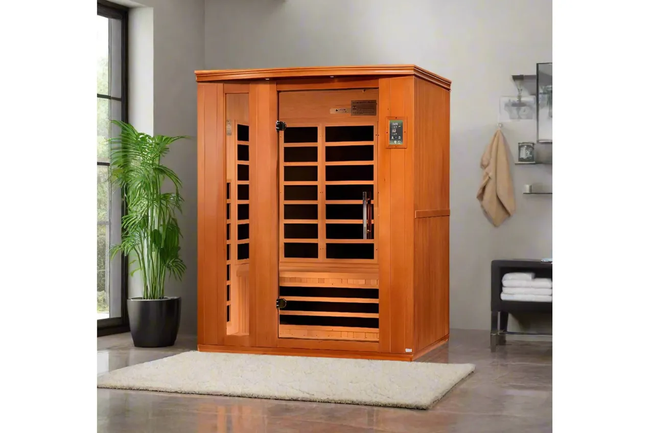 Golden Designs NEW 2026 "Lugano" 3-Person FAR Infrared Sauna (🧨JULY 4th SALE)