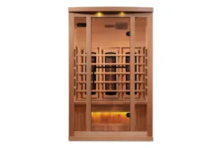 Golden Designs 2-3 Person 8000 Reserve Series Corner Infrared Sauna (w/ Himalayan Salt Bar)