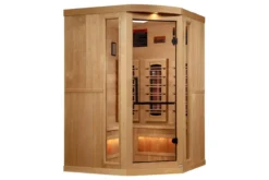 Golden Designs 2-3 Person 8000 Reserve Series Corner Infrared Sauna (w/ Himalayan Salt Bar)