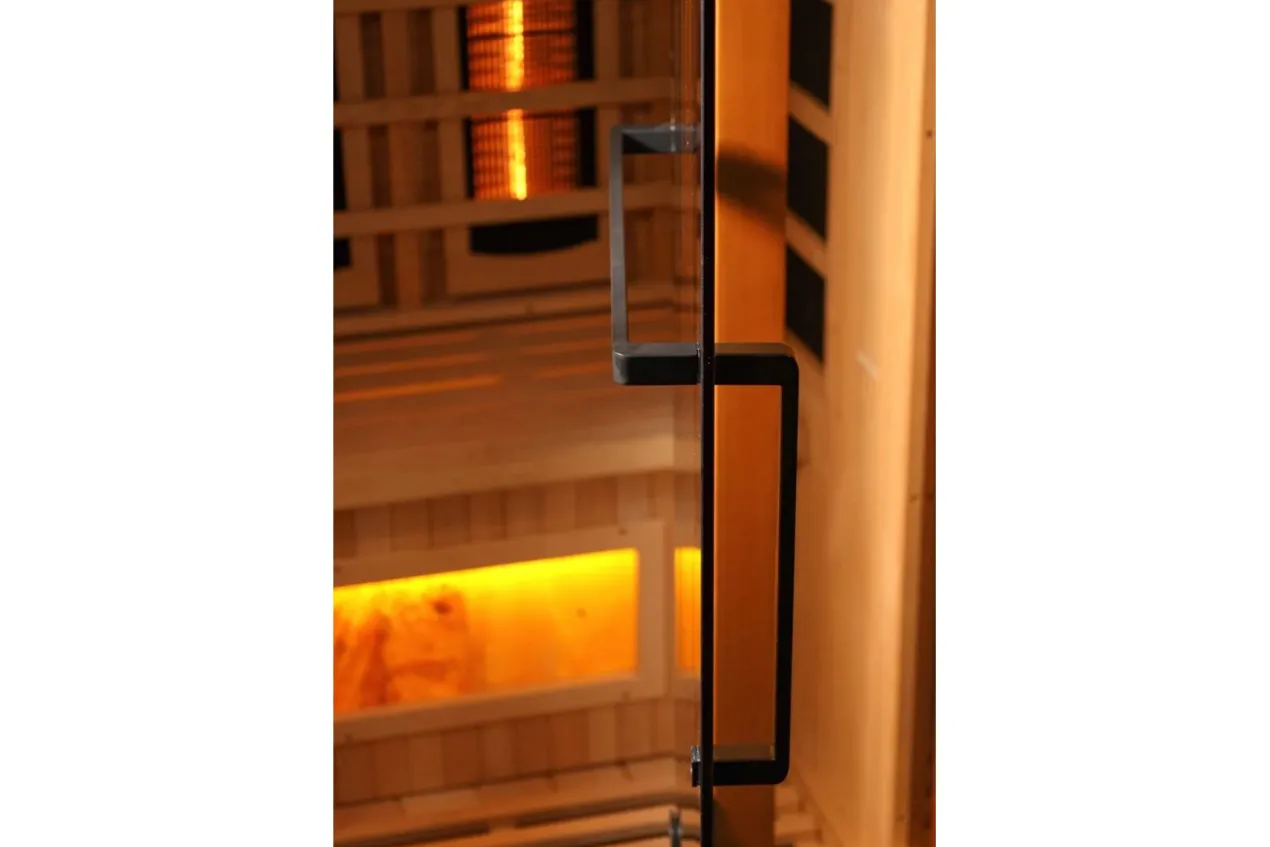 Golden Designs 2-3 Person 8000 Reserve Series Corner Infrared Sauna (w/ Himalayan Salt Bar)