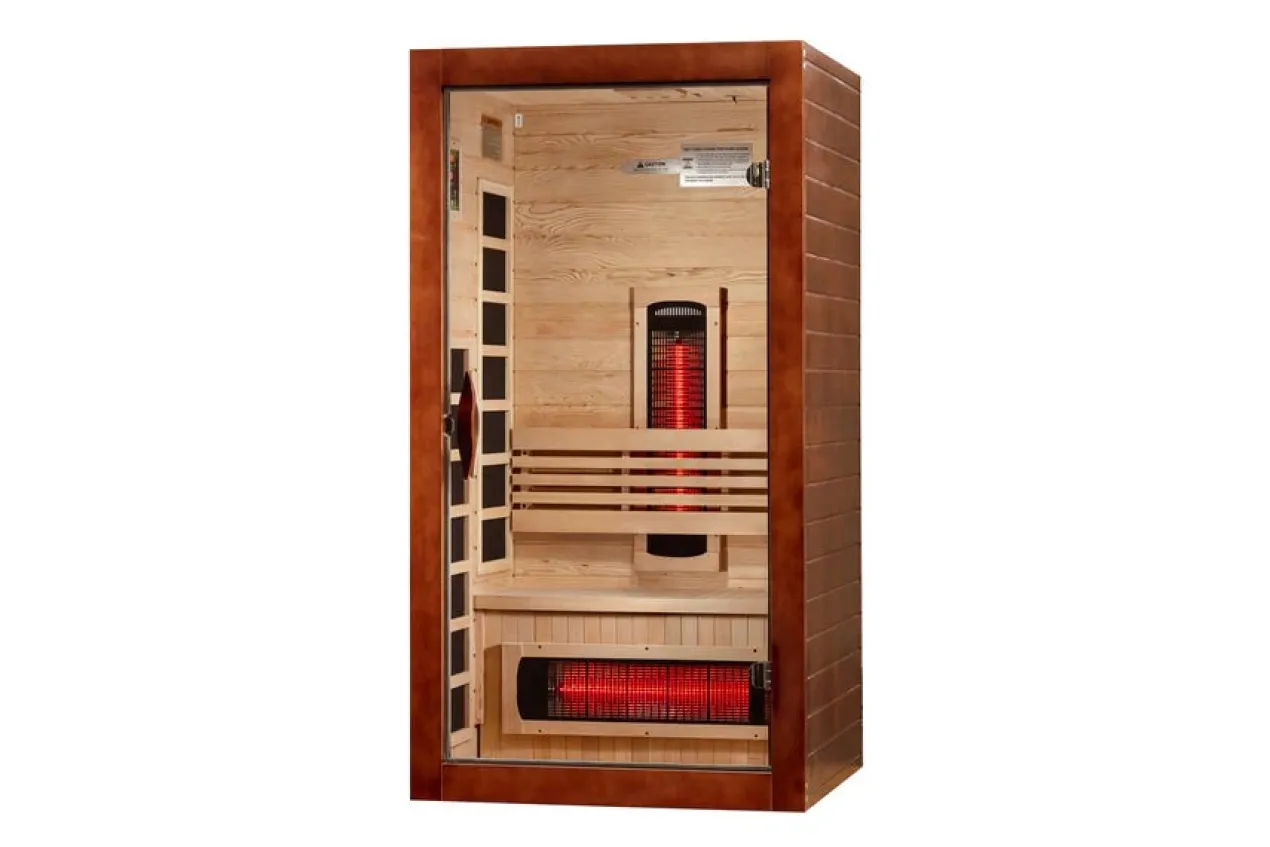 Golden Designs "Santorini" 1-2 Person Full Spectrum Near Zero EMF FAR IR Sauna (2026 Edition)
