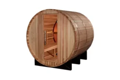Golden Designs "Zurich" 4-Person Barrel Traditional Sauna (w/ Bronze Privacy View)