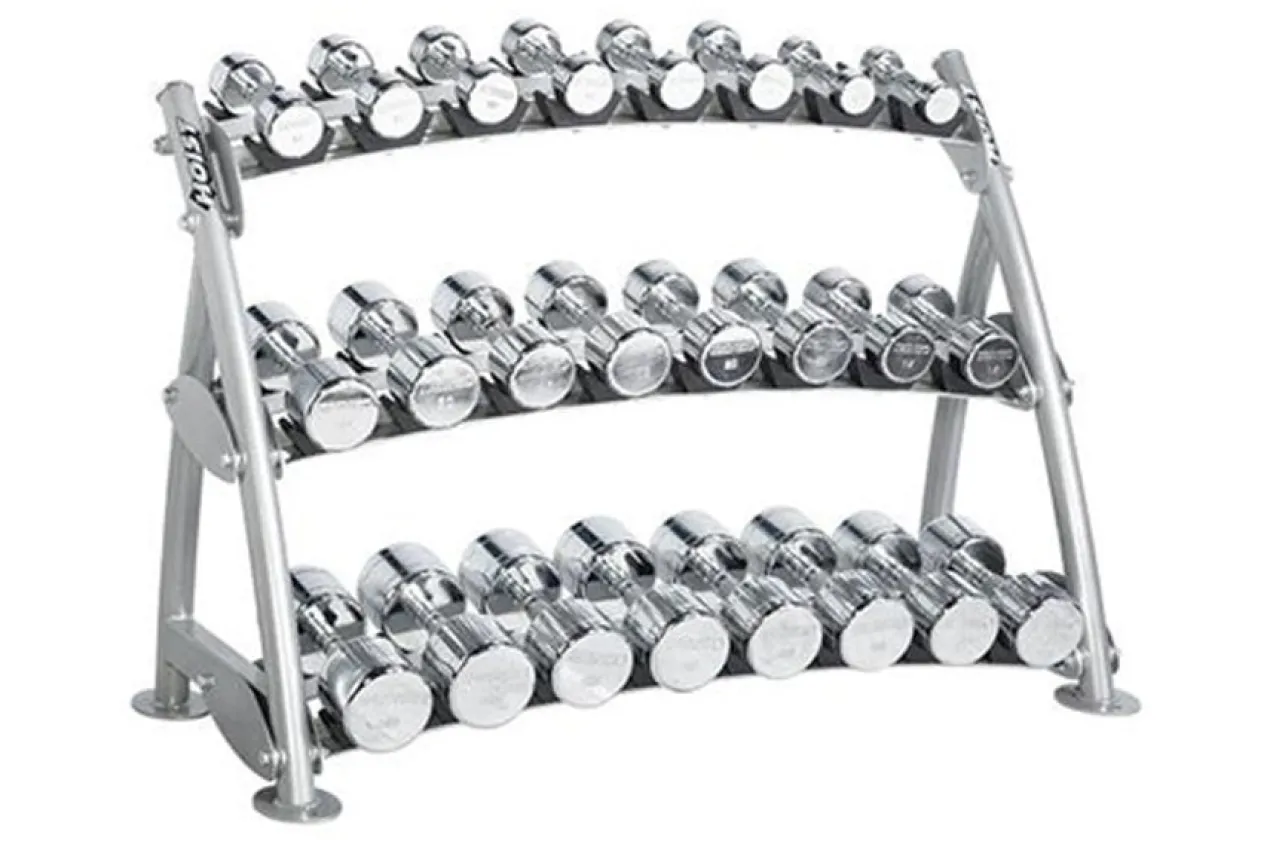 Hoist 12-Pair Saddle Beauty Bell Dumbbell Rack (CF-3462-3)