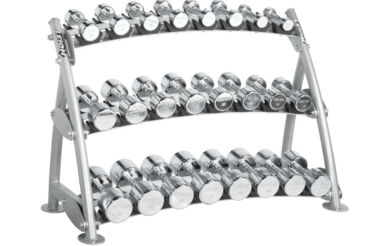 Hoist 12-Pair Saddle Beauty Bell Dumbbell Rack (CF-3462-3)