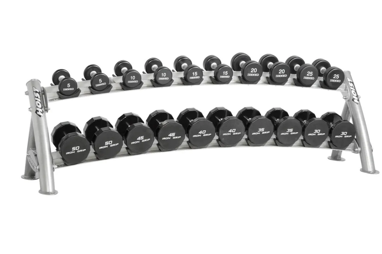 Hoist 2-Tier Horizontal Saddle Dumbbell Rack (CF-3461-2) (10-Pair)