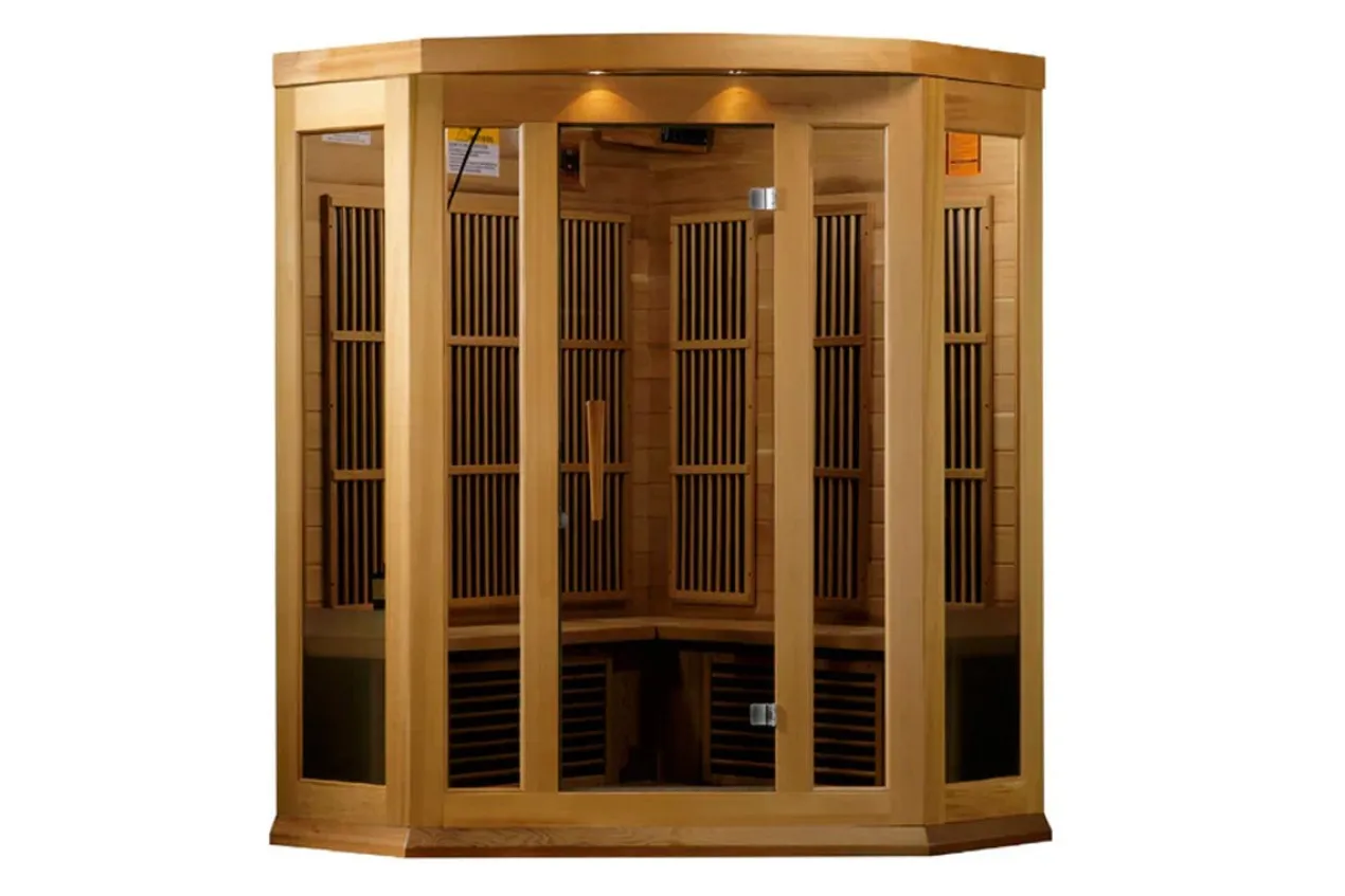 Maxxus "Chaumont Edition" 3-Person Corner Near Zero EMF FAR Infrared Sauna (Cedar or Hemlock)