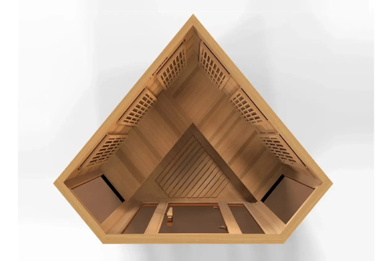 Maxxus "Chaumont Edition" 3-Person Corner Near Zero EMF FAR Infrared Sauna (Cedar or Hemlock)