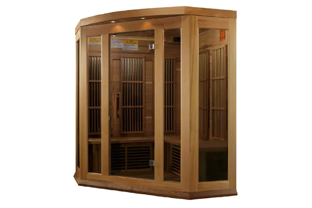 Maxxus "Chaumont Edition" 3-Person Corner Near Zero EMF FAR Infrared Sauna (Cedar or Hemlock)