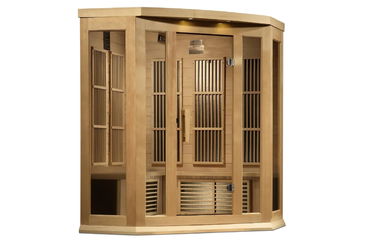 Maxxus "Chaumont Edition" 3-Person Corner Near Zero EMF FAR Infrared Sauna (Cedar or Hemlock)