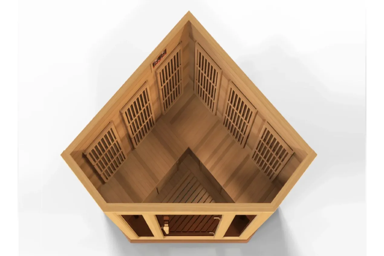 Maxxus "Chaumont Edition" 3-Person Corner Near Zero EMF FAR Infrared Sauna (Cedar or Hemlock)