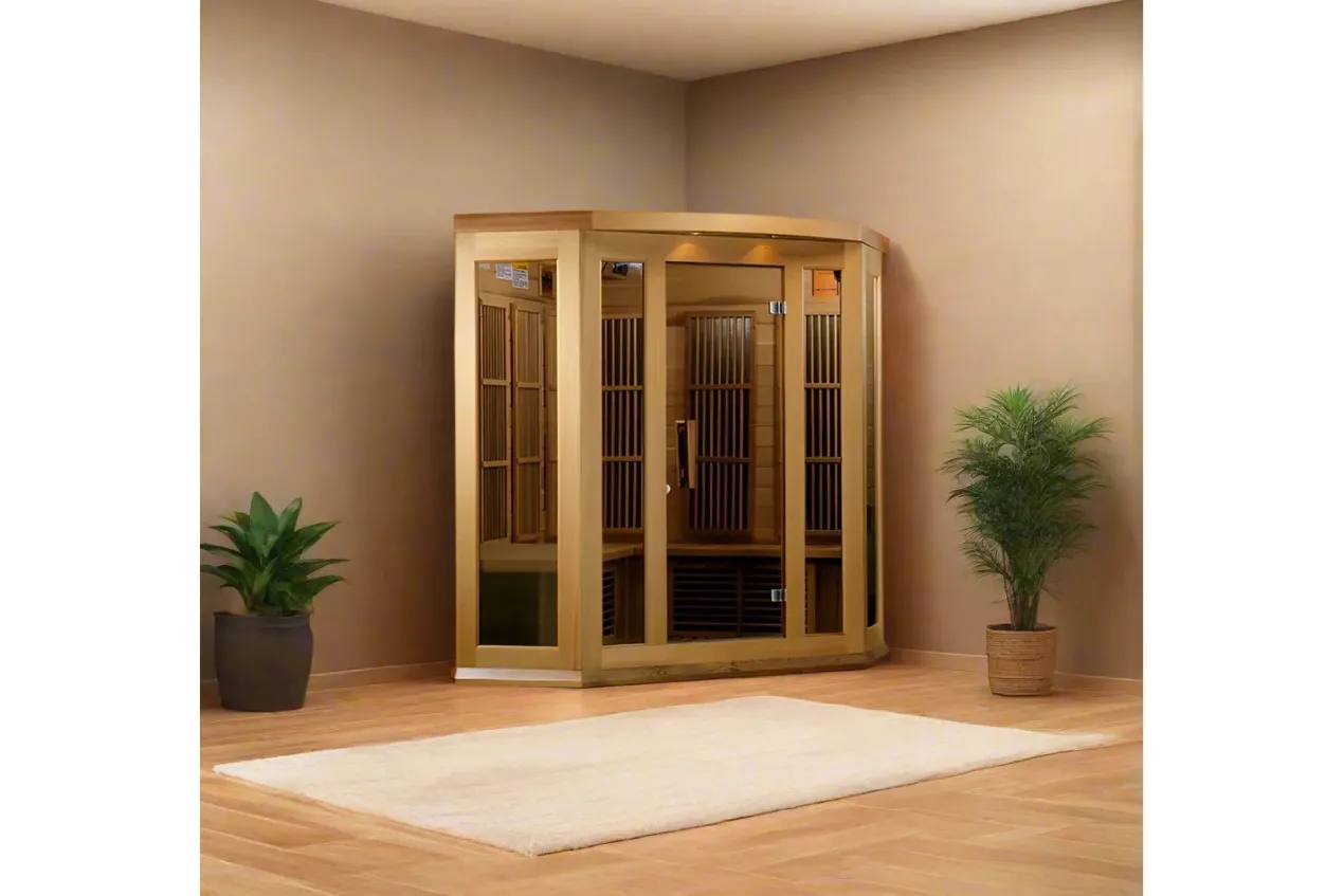 Maxxus 2026 3-Person Corner Low/Near Zero/Full Spectrum EMF FAR Infrared Sauna (Cedar or Hemlock)