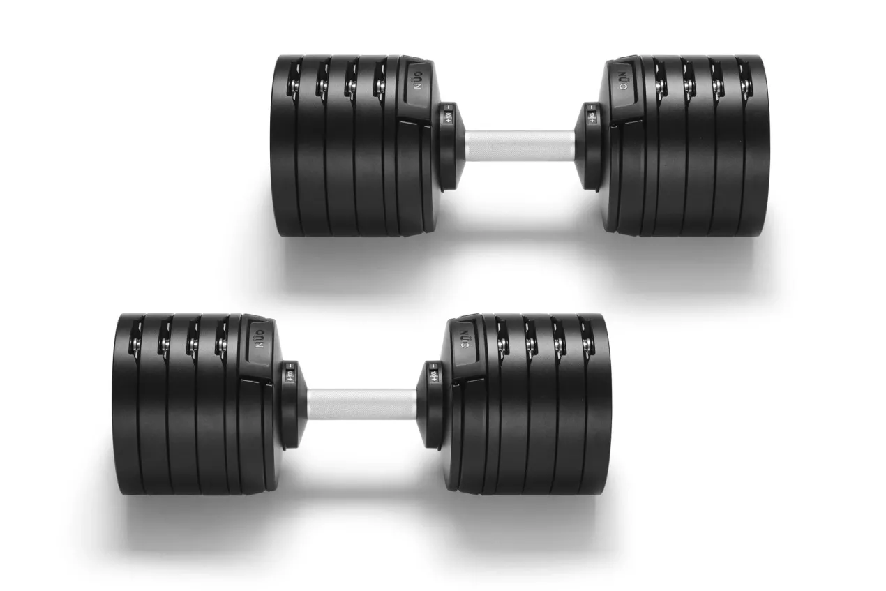 NÜOBELL 100lb Adjustable Dumbbells (Matte Black)