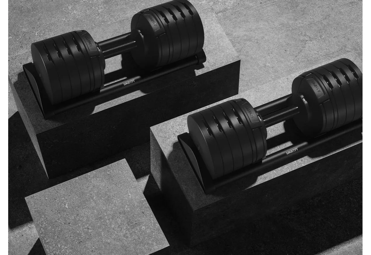 NÜOBELL 100lb Adjustable Dumbbells (Matte Black)