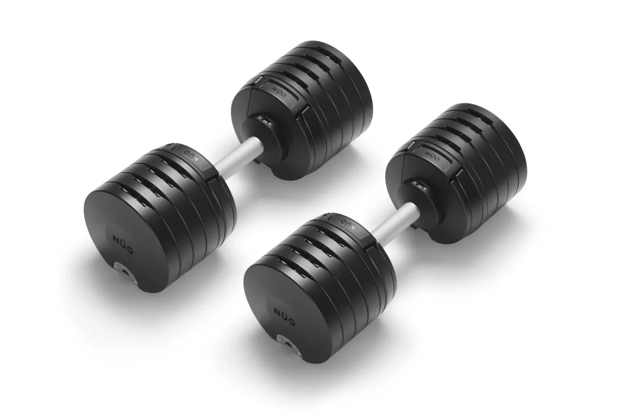 NÜOBELL 100lb Adjustable Dumbbells (Matte Black)