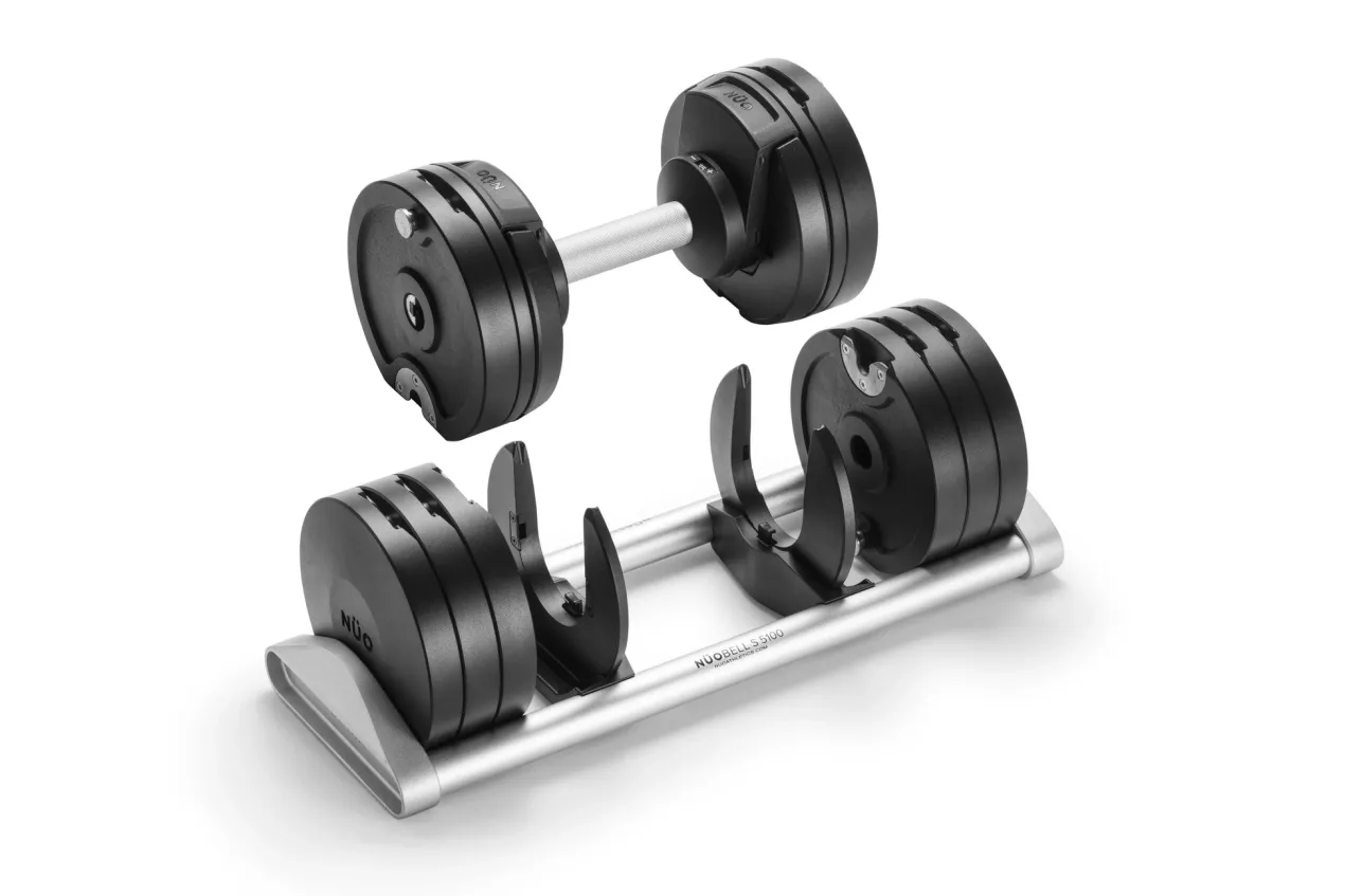 NÜOBELL 100lb Adjustable Dumbbells (Matte Black)