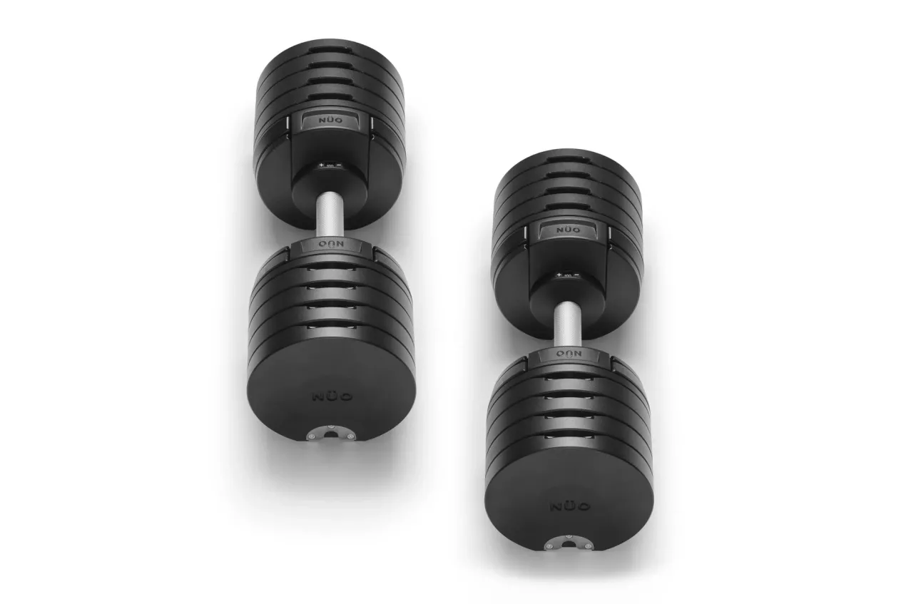 NÜOBELL 100lb Adjustable Dumbbells (Matte Black)
