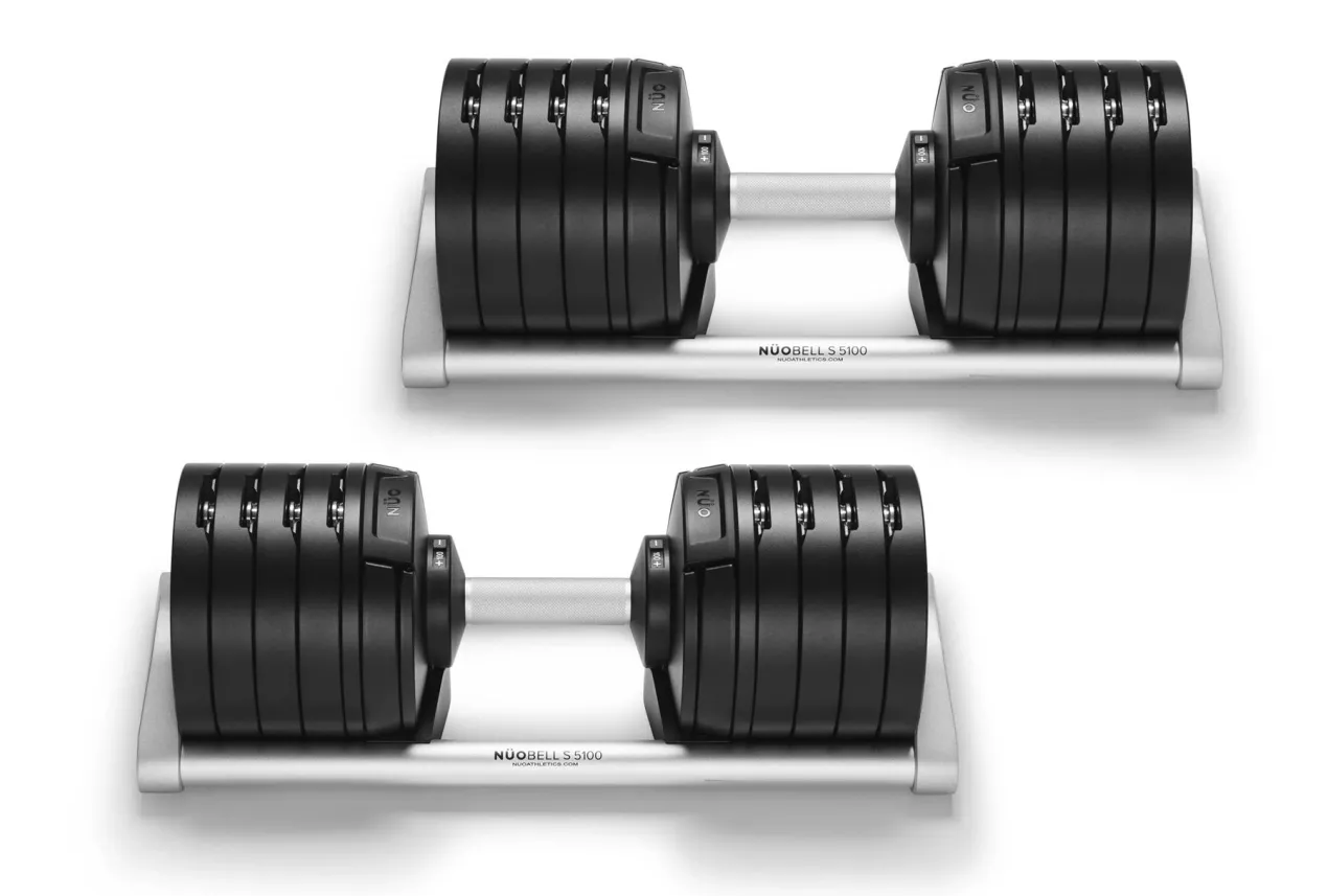NÜOBELL 100lb Adjustable Dumbbells (Matte Black)