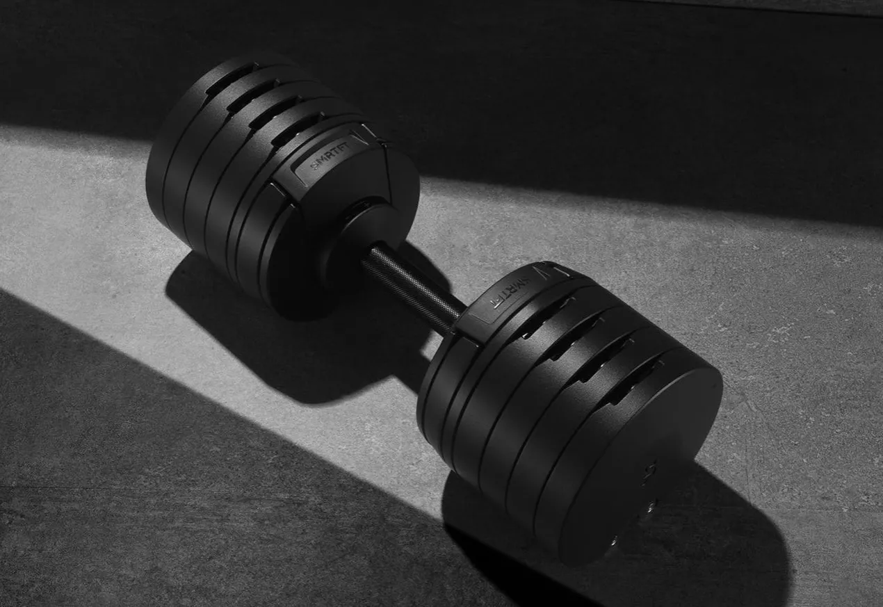 NÜOBELL 100lb Adjustable Dumbbells (Matte Black)